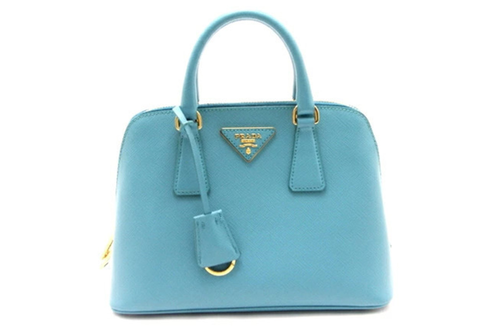 Prada Handbag Turquoise Blue Saffiano Leather
